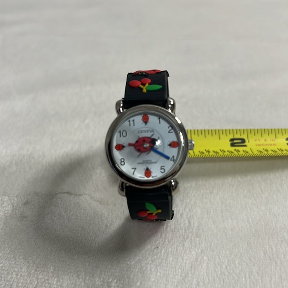 Geneva Quartz Girls Ladybug with Cherries Black Wrist Watch Water Resistant - Picture 11 of 14